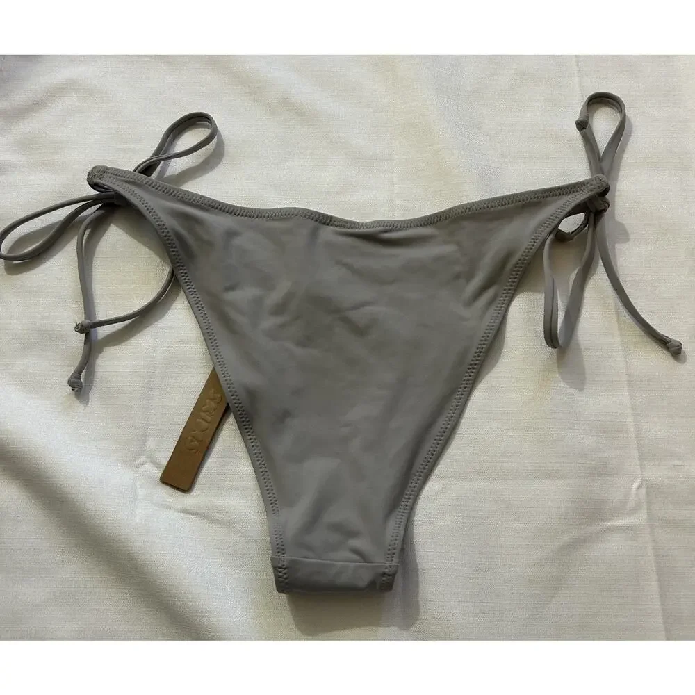Skims NWT Recycled Swim Dippie Tie Bikini Bottom Chrome Size Medium